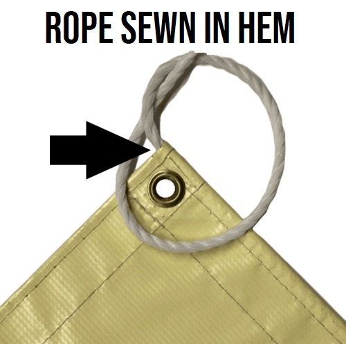 rope sewn in hem